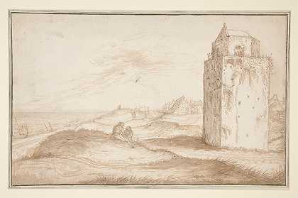 扬·范·德·维尔德二世的《赞德沃特附近的沙丘和灯塔》