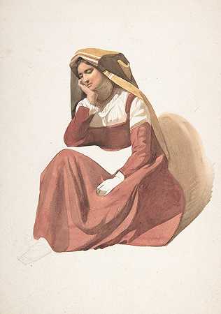 皮埃尔·路易斯·杜博克的《坐着的意大利农民妇女》