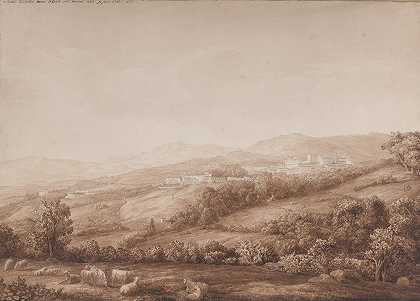 雅各布·菲利普·哈克特（Jakob Philipp Hackert）的《阿尔班山的马里诺》（View of Marino in the Alban Hills）