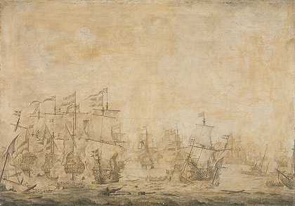 “荷兰和瑞典舰队之间的战斗，在海湾，1658年11月8日，长老威廉·范·德·维尔德