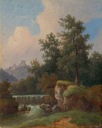 Jozef Jonáš的《城堡与大坝风景》