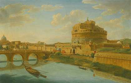 Hendrik Frans Van Lint的《罗马，台伯与圣安吉洛城堡和圣彼得教堂》