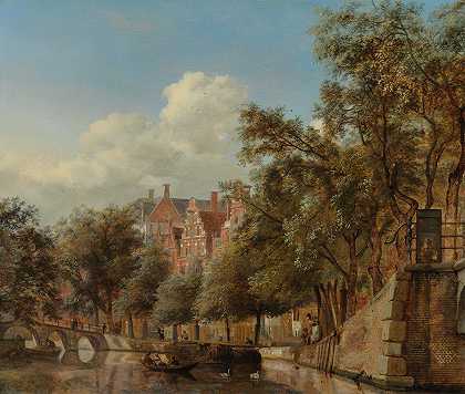 “阿姆斯特丹的Herengracht，从Leliegracht看，Jan van der Heyden