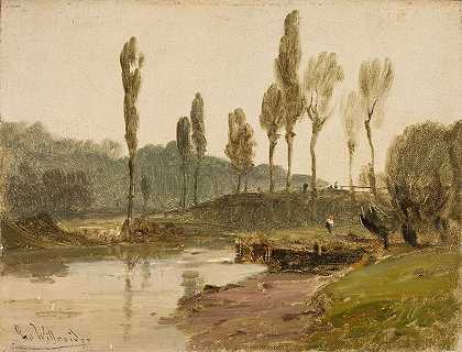 路德维希·威鲁伊德的《森林风景与水》