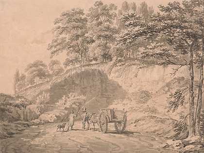 约瑟夫·马洛德·威廉·透纳（Joseph Mallord William Turner）的《骑着马和车进入采石场的人》