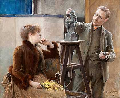 《雕塑家维尔·瓦尔格伦和他的妻子》阿尔伯特·埃德尔费尔特著