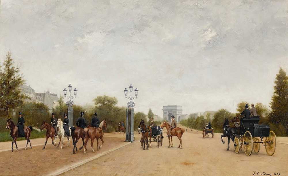 “Avenue du Bois de Boulogne作者：Edmond Grandjean