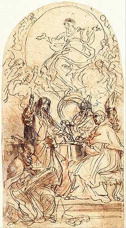 卡洛·马拉蒂的《新月上的麦当娜和四个圣徒》