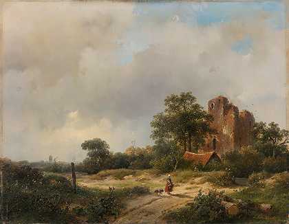 安德烈亚斯·谢尔富特的《桑特波特布雷德罗德城堡废墟风景》