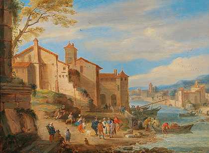 “罗马的里帕·格兰德港，商人们通过皮埃特·布特（Pieter Bout）交谈