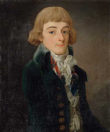 “路易·安托万·德圣·贾斯特（1767-1794）的假定肖像，传统，弗朗索瓦·邦纳维尔