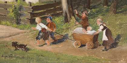 Hugo Kauffmann的《Kinder mit Wagen》