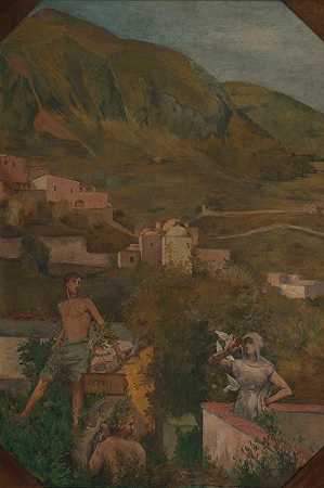 Ary Cornelis Renan的“Ischia，scène古董”