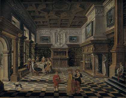 “巴托洛缪斯·范·巴森（Bartholomeus van Bassen）的盛宴，华丽的文艺复兴内饰