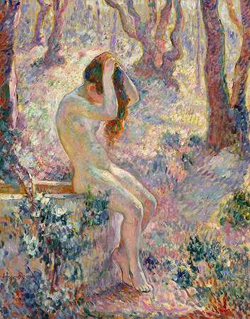 亨利·勒巴斯克的《坐在井边的年轻裸体》