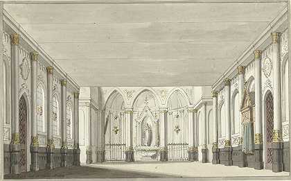 Pieter Barbiers的教堂内部舞台装饰设计