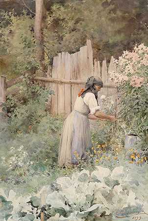 欧内斯汀·冯·柯奇斯伯格的《菜园里的农夫》