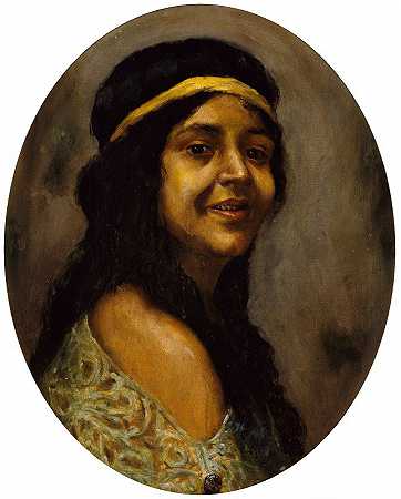 埃德温·a·哈莱斯顿的《女人的肖像》