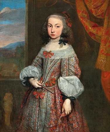 Pier Francesco Cittadini的《穿着刺绣连衣裙的年轻女子肖像》