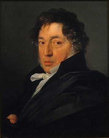 安东尼奥·梅卡尔的画家扎卡里亚斯·冈萨雷斯·贝拉斯克斯肖像