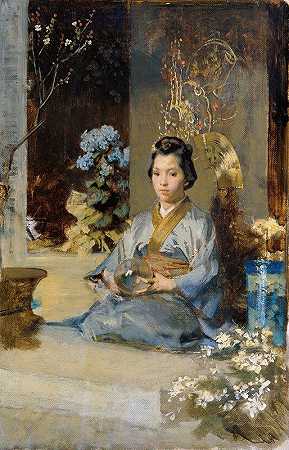 Julius Victor Berger的《房间里的日本女人》