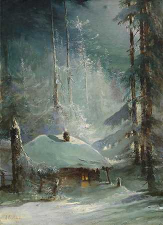 阿列克谢·康德拉蒂耶维奇·萨夫拉索夫的“冬日森林中的小屋”实物类型画