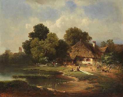 卡尔·米尔纳（Carl Millner）的《Landschaft mit Bauernhof》