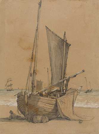 塞缪尔·普罗特的《海滩上的渔船与海上的旅人》