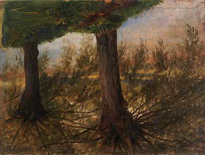 《小溪旁的树》作者：Eliphalet Fraser Andrews