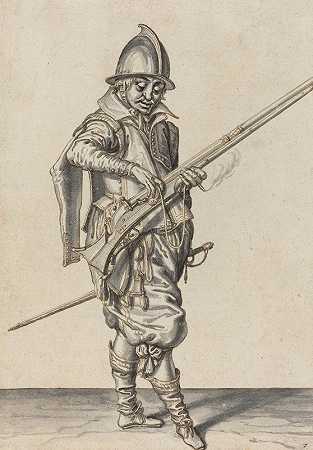 雅各布·德·盖因二世《穿着优雅的士兵准备开火》