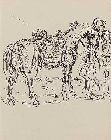 詹姆斯·恩索的《阿拉伯骑士与马》