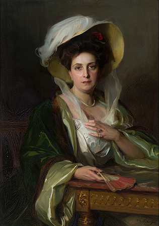 菲利普·阿莱克修斯·德·拉斯洛（Philip Alexius de László）的《戴大帽子的女士肖像》