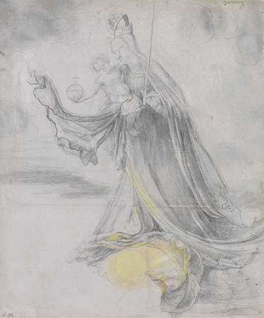 马蒂亚斯·格吕内瓦尔德的《云中的圣母与孩子》