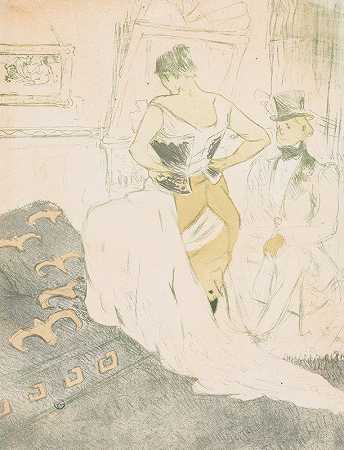 亨利·德·图卢斯·劳特雷克的《Elles：穿紧身衣的女人》