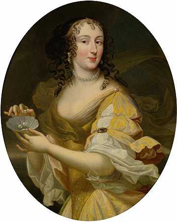 皮埃尔·米格纳德（Pierre Mignard）的《一位身着寓言桂皮的女士手持一盘珍珠的肖像》
