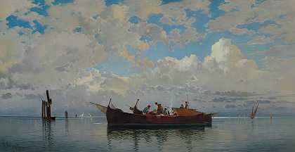 《威尼斯泻湖上的渔船》赫尔曼·戴维·萨洛蒙·科罗迪著