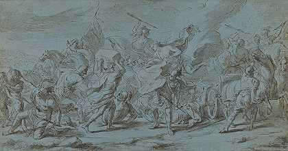 《狄奥米德与埃涅阿斯之战》（摘自《阿基里斯的故事》），作者：扬·范·奥利