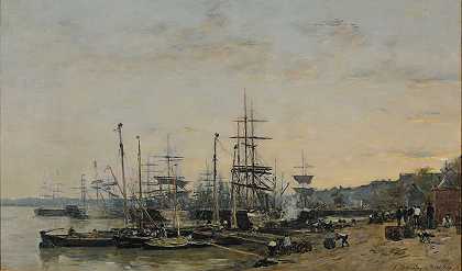 “波尔多港，从查特隆码头看，尤金·布丁