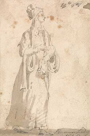 托马斯·格尔廷的《人物服装研究1568年的波斯女士》