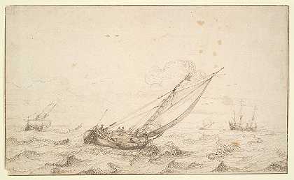 Hendrik Cornelisz的《风暴中的帆船》Vroom