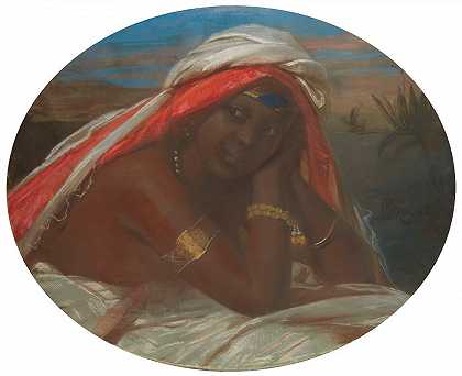 康斯坦·约瑟夫·布洛克哈特（Constant Joseph Brochart）的《戴头巾的黑人妇女肖像》