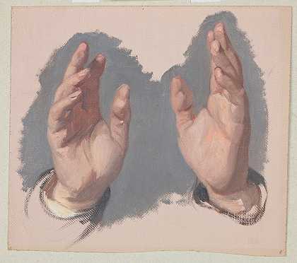 Józef Simmler的《主教双手对画作的研究》（I）《贾德维加王后的誓言》