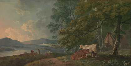 乔治·巴雷特的《清晨：风景与牛》