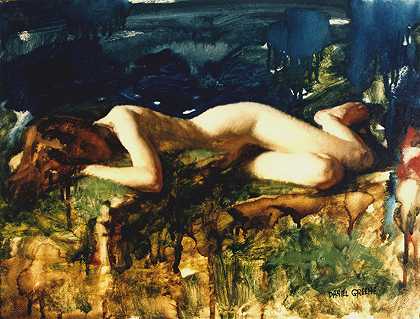 丹尼尔·格林的《裸体躺卧》