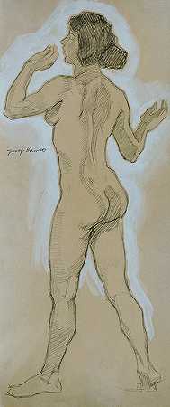 约瑟夫·瓦拉（Josef Wawra）的《裸背，头朝左边》
