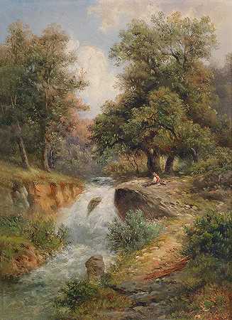 古斯塔夫·巴巴里尼（Gustav Barbarini）的《温迪什·马特雷（Windisch Matrei）的蒂罗尔瀑布》
