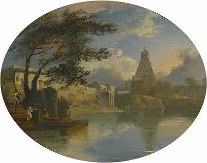 “印度Thanjavur的景色，与Brihadeswarar寺庙”，查尔斯·D·奥利爵士著