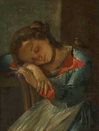 “一个睡在威尼斯学校的年轻女孩