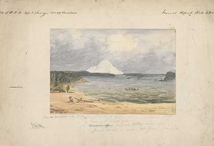 约翰·米克斯·斯坦利的《惠特比岛的普吉特湾和雷尼尔山》