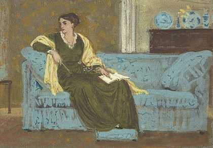 沃尔特·克莱恩的《坐在沙发上的女人》